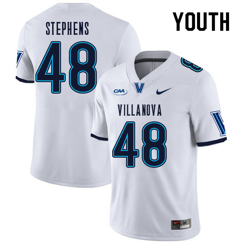 Youth #48 Ralee Stephens Villanova Wildcats College Football Jerseys Stitched Sale-White